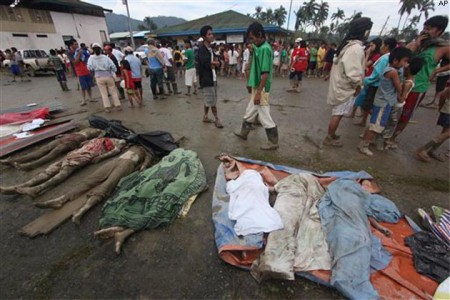 Dead bodies in the middle of the streets, causing not only a unbearable smell but also a large chance of epidemics. https://ibnlive.in.com/news/10000-feared-dead-after-typhoon-haiyan-hits-philippines/433282-2.html
